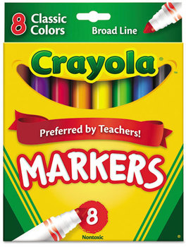 Crayola® Non-Washable Marker,  Broad Point, Classic Colors, 8/Set