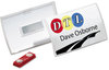 A Picture of product DBL-821519 Durable® Click-Fold® Convex Name Badge Holders,  Double Magnets, 3 3/4 x 2 1/4, Clear, 10/Pk