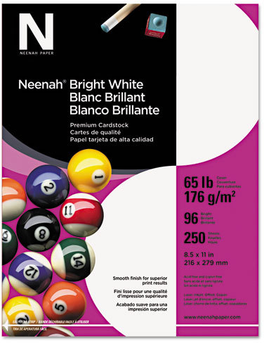 NEENAH PAPER 91904 Neenah Paper Bright White Card Stock, 65 lbs