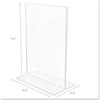 A Picture of product DEF-69101 deflecto® Stand-Up Double-Sided Sign Holder,  Plastic, 5 x 7, Clear