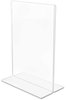 A Picture of product DEF-69101 deflecto® Stand-Up Double-Sided Sign Holder,  Plastic, 5 x 7, Clear