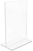 A Picture of product DEF-69101 deflecto® Stand-Up Double-Sided Sign Holder,  Plastic, 5 x 7, Clear