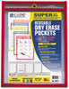 A Picture of product CLI-40610 C-Line® Reusable Dry Erase Pockets,  9 x 12, Assorted Primary Colors, 10/Pack
