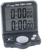 A Picture of product CSI-DC100 Champion Sports Dual Timer/Clock,  LCD, 3 1/2 x 1 x 4 1/2