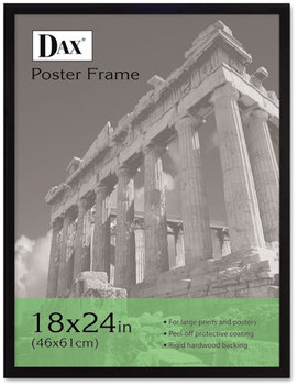 DAX® Flat Face Poster Frame,  Clear Plastic Window, 18 x 24, Black Border