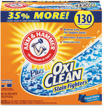 Arm & Hammer™ Plus the Power of OxiClean™ Powder Detergent,  Fresh, 9.92lb Box, 3/Carton
