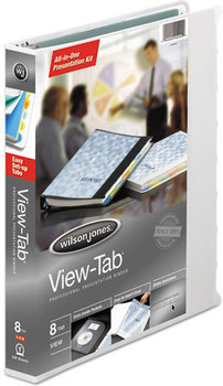 Wilson Jones® View-Tab® Presentation Round Ring View Binder With Tabs,  1" Cap, White