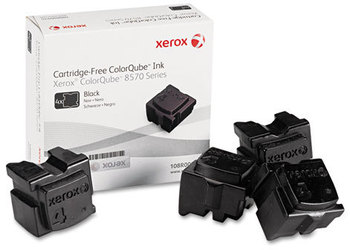 Xerox® 108R00926, 108R00927, 108R00928, 108R00929, 108R00930 Solid Ink Stick, 8,600 Page-Yield, Black, 4/Box