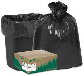 Earthsense® Commercial Linear Low Density Recycled Can Liners,  7-10gal, .85mil, 24 x 23, Black, 500/Carton