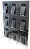 A Picture of product DEF-56801 deflecto® Stand Tall® Multi-Pocket Wall-Mount Literature Systems,  27-3/8w x 35-1/4h, Clear/Black