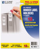A Picture of product CLI-70013 C-Line® Self-Adhesive Binder Label Holders,  Top Load, 3/4 x 2-1/2, Clear, 12/Pack