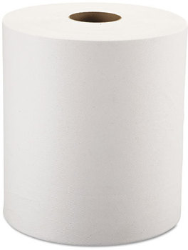 Windsoft® Nonperforated Roll Towels,  1-Ply, White, 8" x 800ft, 6 Rolls/Carton