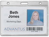 A Picture of product AVT-76075 Advantus® Frosted Rigid Badge Holder,  2 1/8 x 3 3/8, Clear, Horizontal, 25/BX