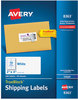 A Picture of product AVE-8363 Avery® Shipping Labels with TrueBlock® Technology w/ Inkjet Printers, 2 x 4, White, 10/Sheet, 50 Sheets/Box