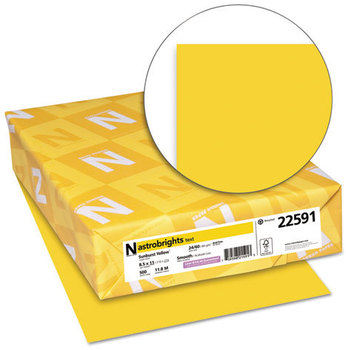 Neenah Paper Astrobrights® Colored Paper,  24lb, 8 1/2 x 11, Sunburst Yellow, 500 Sheets/Ream