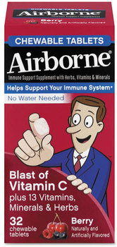 Airborne® Immune Support Chewable Tablets,  Berry, 72/Carton