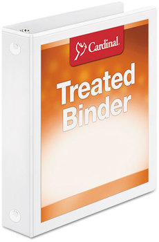 Cardinal® Treated Binder ClearVue™ Locking Round Ring Binder,  1 1/2" Cap, 11 x 8 1/2, White