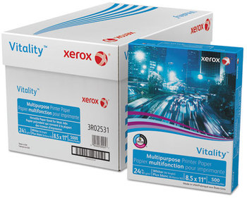 xerox™ Vitality™ Multipurpose Printer Paper Print 92 Bright, 24 lb Bond Weight, 8.5 x 11, White, 500/Ream