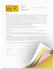 A Picture of product XER-3R12430 xerox™ Revolution™ Digital Carbonless Paper 4-Part 8.5 x 11, White/Canary/Pink/Goldenrod, 5,000/Carton