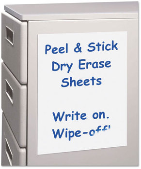 C-Line® Self-Stick Dry Erase Sheets,  8 1/2 x 11, White, 25 Sheets/Box