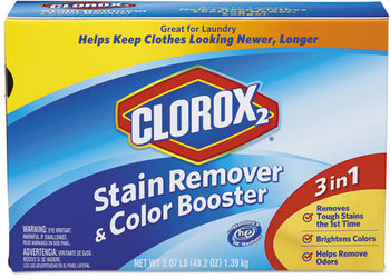 Clorox 2® Stain Remover and Color Booster,  Powder, Original, 49.2oz Box, 4/Carton