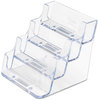 A Picture of product DEF-70841 deflecto® Business Card Holders,  Holds 2 x 3 1/2 Cards, Clear