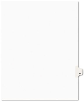 Avery® Preprinted Legal Exhibit Index Tab Dividers with Black and White Tabs,  Title: 44, Letter, White, 25/Pack