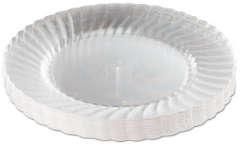 WNA Classicware® Plastic Dinnerware,  9" Diameter, Clear, 12 Plates/Pack