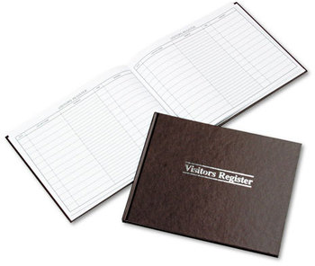 Wilson Jones® Visitor Register Book,  Red Hardcover, 112 Ruled Pages, 8 1/2 x 11