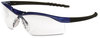 A Picture of product CRW-DL310AF Crews® Dallas™ DL1 Series Anti Fog Safety Glasses. Metallic Blue Frame with Black Temples and Clear Lens.