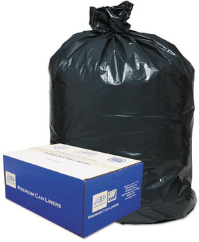 Classic Linear Low-Density Can Liners,  55-60gal, .9mil, 38 x 58, Black, 100/Carton