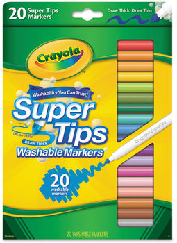 Crayola® Washable Super Tips Markers,  Assorted, 20/Set