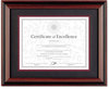 A Picture of product DAX-N15786ST DAX® Two-Tone Rosewood/Black Document Frame,  Plastic, 11 x 14, 8 1/2 x 11, Rosewood/Black
