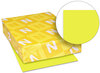 A Picture of product WAU-22791 Neenah Paper Astrobrights® Colored Card Stock,  65 lb., 8-1/2 x 11, Sunburst Yellow, 250 Sheets