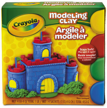 Crayola® Modeling Clay Assortment,  1/4 lb each Blue/Green/Red/Yellow, 1 lb