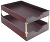 A Picture of product CVR-07223 Carver™ Hardwood Stackable Desk Trays,  Mahogany