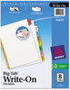 A Picture of product AVE-23079 Avery® Write & Erase Big Tab™ Paper Dividers and 8-Tab, 11 x 8.5, White, Assorted Tabs,1 Set