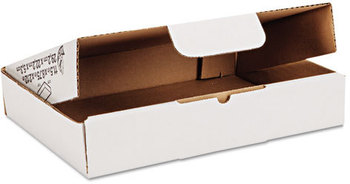 Duck® Self-Locking Mailing Box,  11 1/2l x 8 3/4w x 2 1/8h, White, 25/Pack