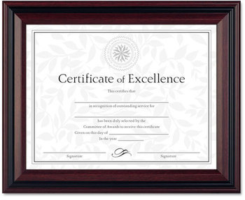 DAX® Two-Tone Rosewood/Black Document Frame,  Plastic, 8 1/2 x 11, Rosewood/Black