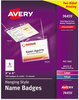 A Picture of product AVE-74459 Avery® Name Badge Holder Kits with Inserts Necklace-Style w/Laser/Inkjet Insert, Top Load, 4 x 3, WE, 100/Box
