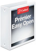 A Picture of product CRD-11130 Cardinal® Premier Easy Open® ClearVue™ Locking Round Ring Binder,  3" Cap, 11 x 8 1/2, White