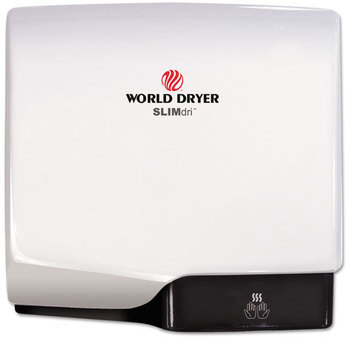 WORLD DRYER® SlimDri Hand Dryer. White Aluminum.950W