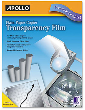 Apollo® Transparency Film,  Letter, Clear, 100/BX