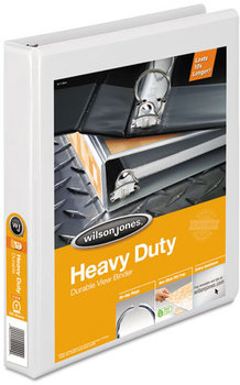 Wilson Jones® Heavy-Duty Round Ring View Binder with Extra-Durable Hinge,  1" Cap, White