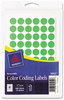 A Picture of product AVE-05052 Avery® Handwrite Only Self-Adhesive Removable Round Color-Coding Labels 0.5" dia, Neon Green, 60/Sheet, 14 Sheets/Pack, (5052)