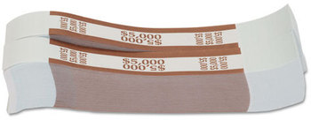 Coin-Tainer® Currency Straps,  Brown, $5,000 in $50 Bills, 1000 Bands/Pack