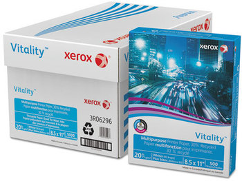 xerox™ Vitality™ 30% Recycled Multipurpose Printer Paper 92 Bright, 20 lb Bond Weight, 8.5 x 11, White, 500/Ream