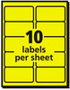 A Picture of product AVE-5978 Avery® High-Visibility ID Labels Permanent Laser 2 x 4, Asst. Neon, 150/Pack