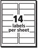 A Picture of product AVE-8462 Avery® Easy Peel® White Address Labels with Sure Feed® Technology w/ Inkjet Printers, 1.33 x 4, 14/Sheet, 100 Sheets/Box
