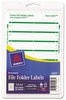 A Picture of product AVE-05203 Avery® Printable 4" x 6" - Permanent File Folder Labels 0.69 3.44, White, 7/Sheet, 36 Sheets/Pack, (5203)